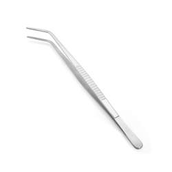 St.Steel Tweezer With Curved End 30cm