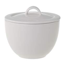 Universal white Sugar bowl with cover 0,22L