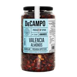 Valencia mandler med skind, saltet 910g, DeCampo