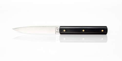 Perceval Table knife 947 polyacetal black handle golden screws