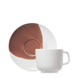 CONFLUENCE Tea Cup And Saucer 20Cl Cognac Alabaster white