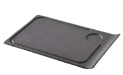Basalt Steak Tallerken 1 Curved Edge Matt Slate Style