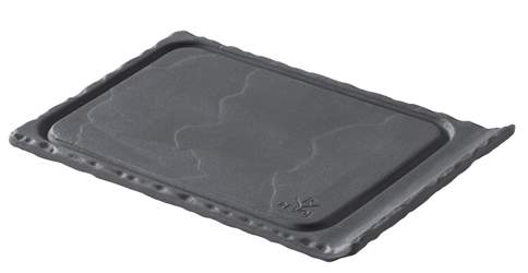 Basalt Small Grooved Fat 11,5X8Cm Matt Slate Style