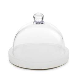Mealplak Podium B&B Plate With Dome White Nacryl White