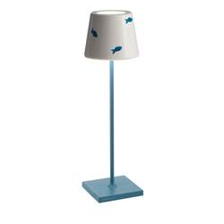 Poldina Pro Bordlampe Blå Keramikk -Blå Sjablong Ø11X38Cm. -2,2W