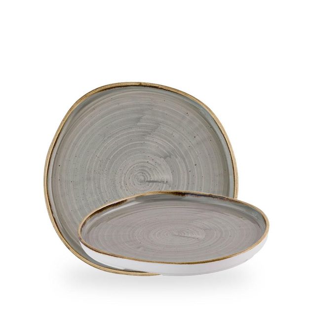 Stonecast Grey Organic Walled Plate 25.5cm H:2cm