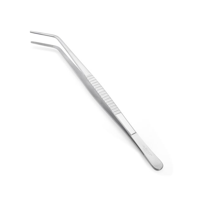 St.Steel Tweezer With Curved End 30cm