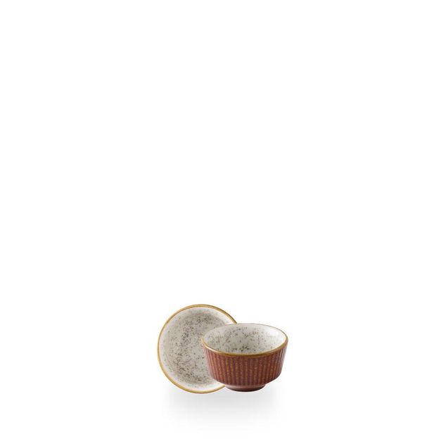 Cinnamon Brown Barley White Kochi Dip Pot 11cl H: 4.8cm Dia 8cm