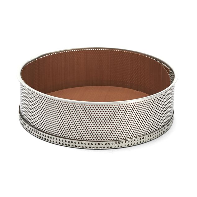 Perforated St.Steel Round Mold Removable Base Ø24X6,5 Cm