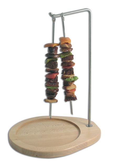Louis Tellier (Bron Coucke) St/st skewers holder - wooden base