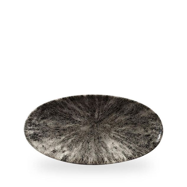 Stone Quartz Black Oval Chefs Tallerken 29.9 X 15Cm