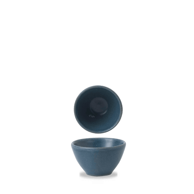 Oslo Blue Contour Dip Pot 7Cm
