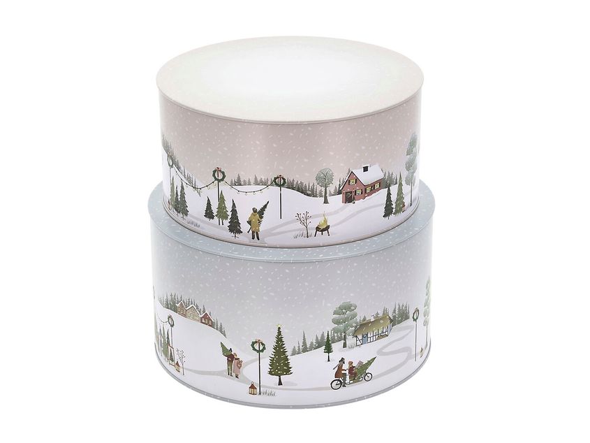 Kakebokssett Vinter 22x12/20x10 cm Arctic Ice/Woodrose Metal