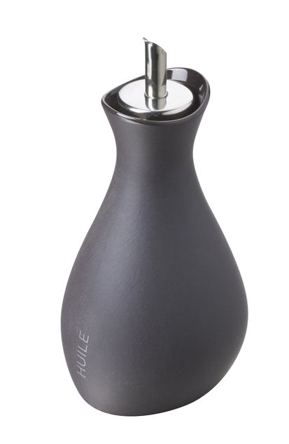 Likid Oil Cruet Med Pourer 25Cl Slate Huile/Oil Ceramet Argent