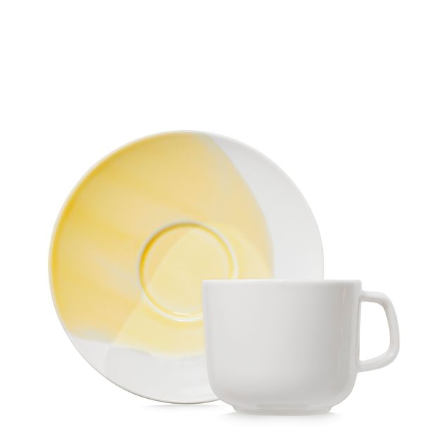 CONFLUENCE Tea Cup And Saucer 20Cl Saffron Alabaster white