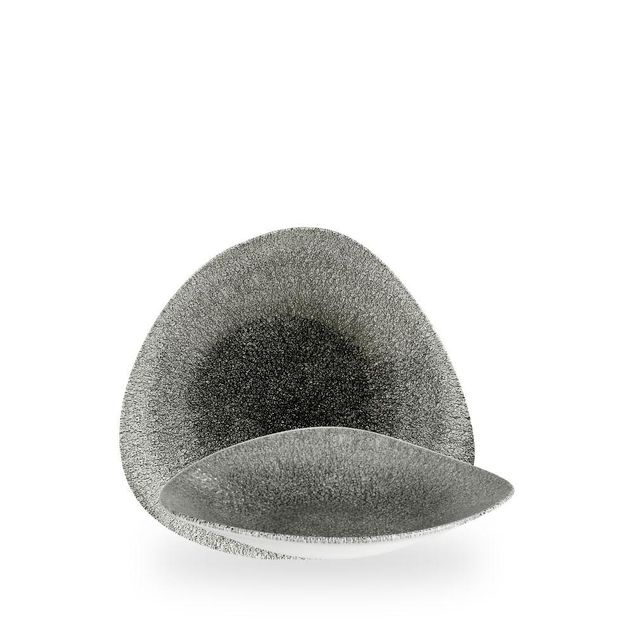 Raku Quartz Black Triangle Shallow Bolle 21 X 21Cm