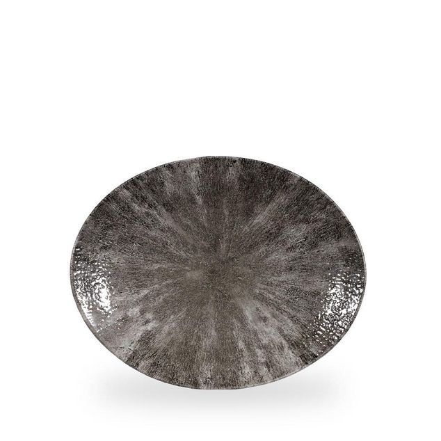 Stone Quartz Black Orbit Oval Coupe Tallerken 27 X 22.9Cm