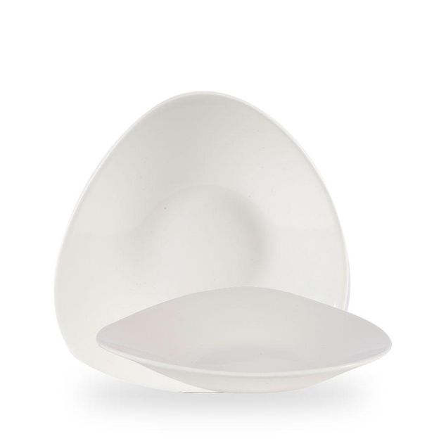 White Triangle Shallow Bolle 27.2 X 26.7Cm