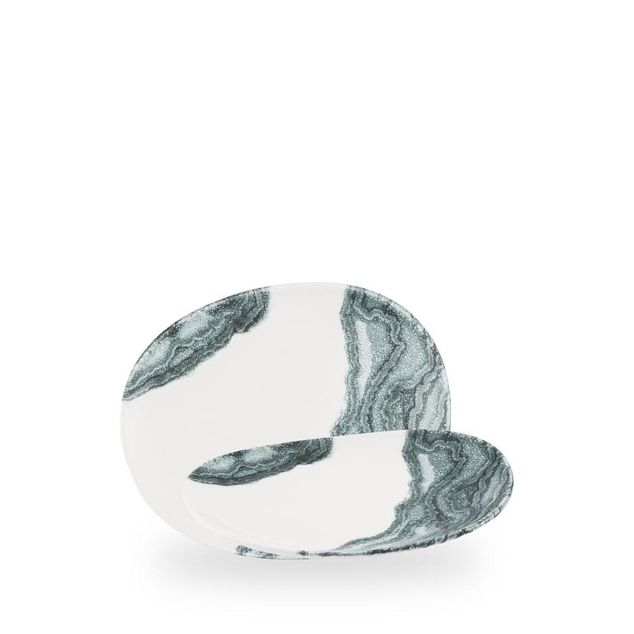 Inked Tide Black / Opal Organic Plate  / 21cm
