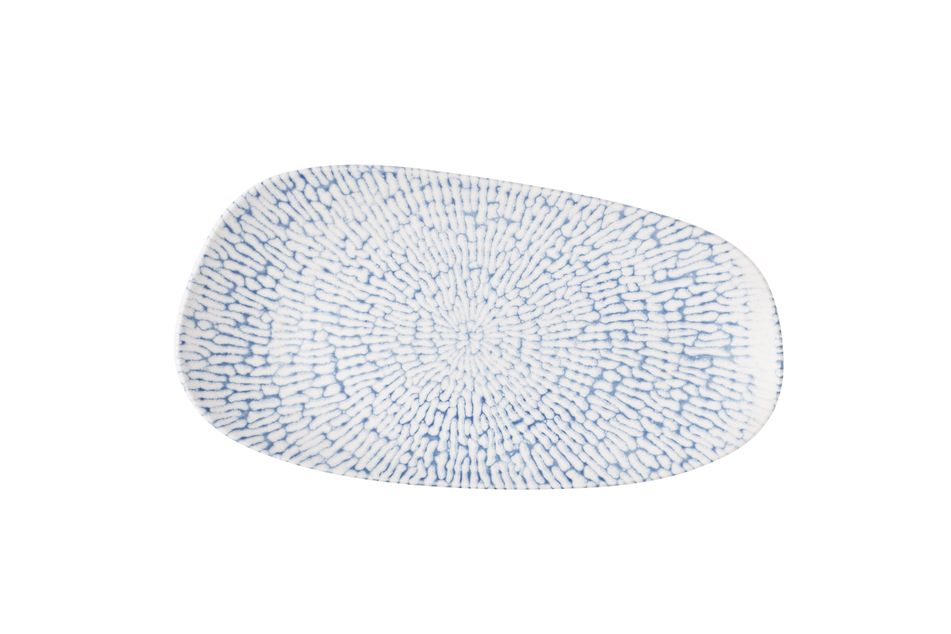 Inked Cascade Indigo Opal * Organic Oblong Plate * 35 x 18.5cm