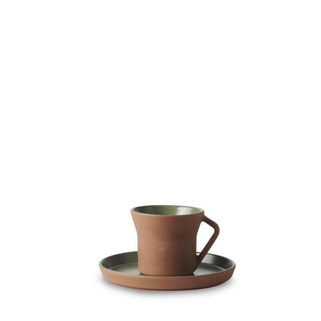 CONTRE JOUR Espresso Cup And Saucer Olive green