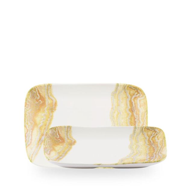 Inked Tide Gold / Natural Deep Tray  / 26 x 18cm