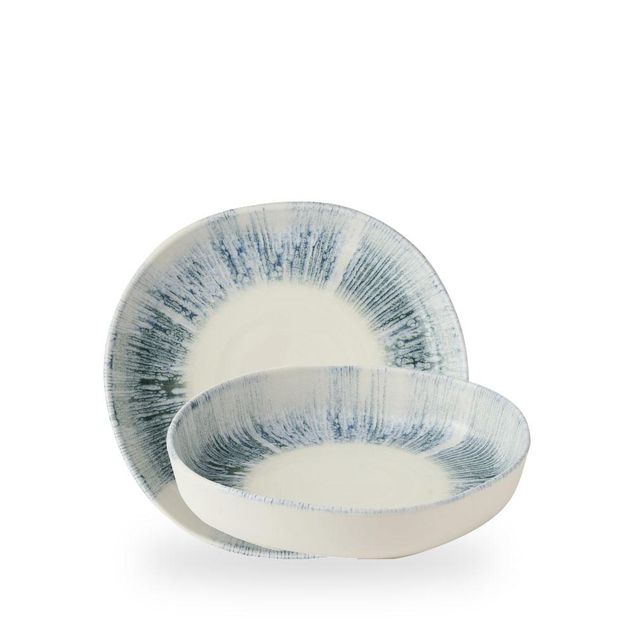 Lyra Blue Organic Walled Bowl 23cm