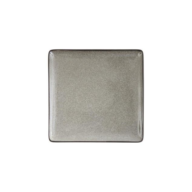 STON GREY Plate flat square coupe 23cm - H:15cm