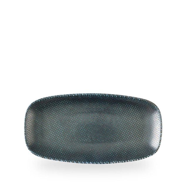Astro Metallic Blue Chefs Oblong Plate 29.8x15.3cm