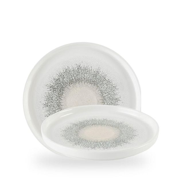 Studio Prints Fusion Grey Walled Plate 26cm H:2cm