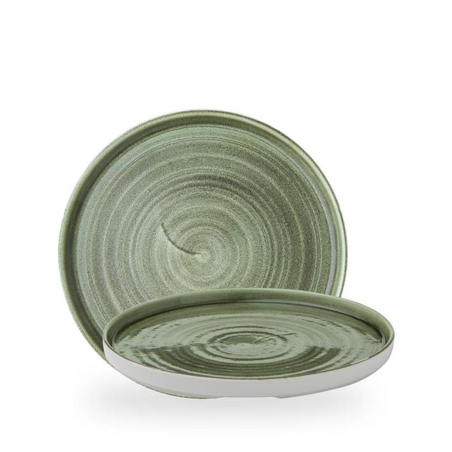 Stonecast Patina Burnished Green Walled Tallerken 26Cm