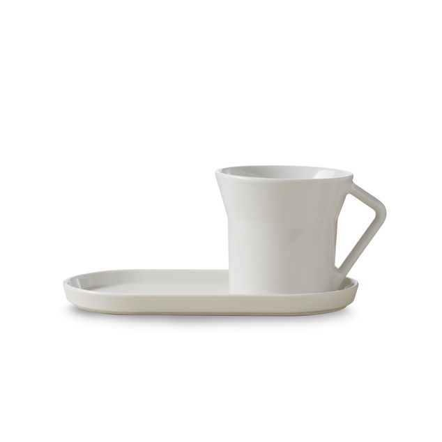CONTRE JOUR Tea Cup And Saucer Alabaster white