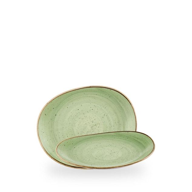 Stonecast Sage Green / Opal Organic Plate  / 21cm