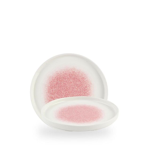 Raku Pink Quartz Walled Plate 21cm H:2cm