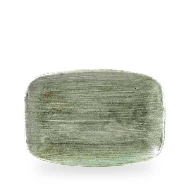 Stonecast Patina Burnished Green Oblong Chefs Tallerken 30X19.9Cm