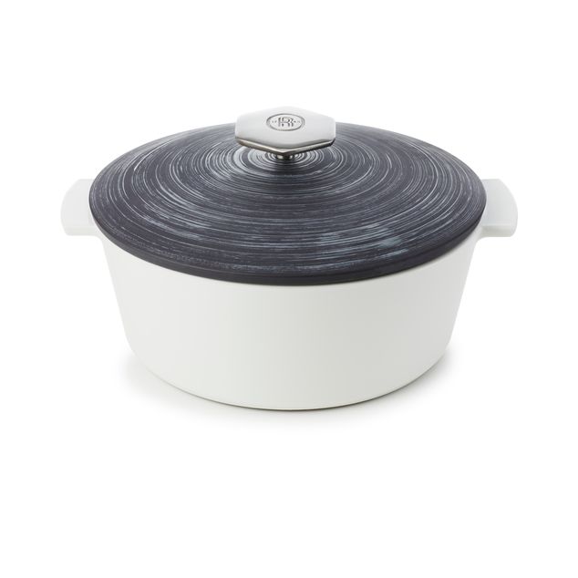 Revolution 2 Rund Cocotte 10.25''/26Cm Matt Slate Style Induc.Cres.Argente