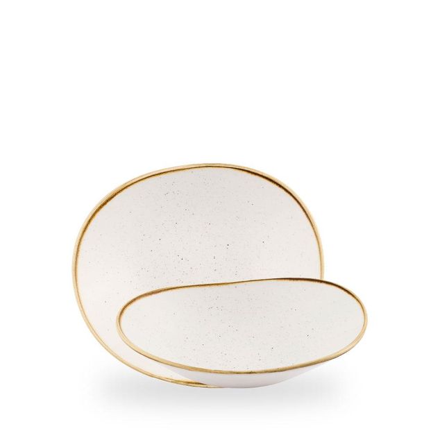 Stonecast Barley White / Opal Organic Bowl  / 23cm 5.5cm 60cl