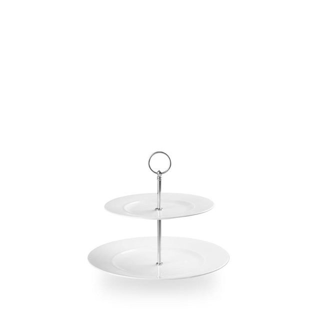 Alchemy Ambience White Standard Rim Two Tier Tallerken Tower Top Tallerken 21.7Cm