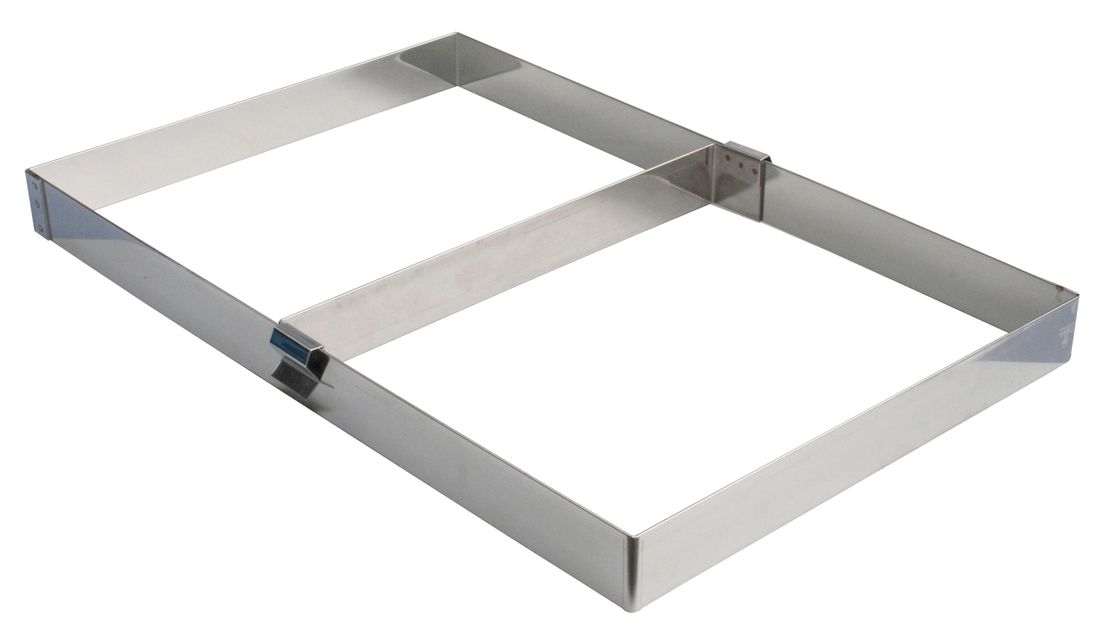 GOBEL St/st heavy cake frame with removable interior divider - 565 x 365 x 45 mm