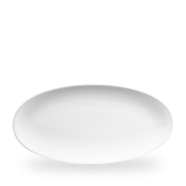 White Oval Chefs Tallerken 34.7 X 17.3Cm