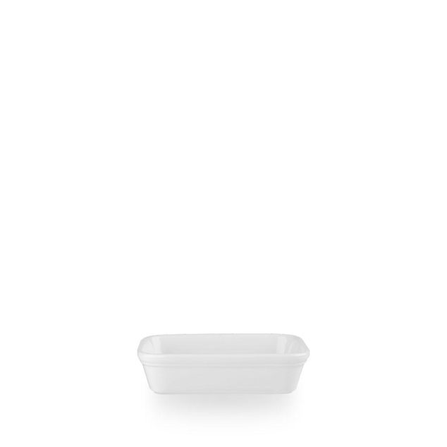 White Cookware Shallow Rectangular Ildfast 15.5 X 11.5Cm