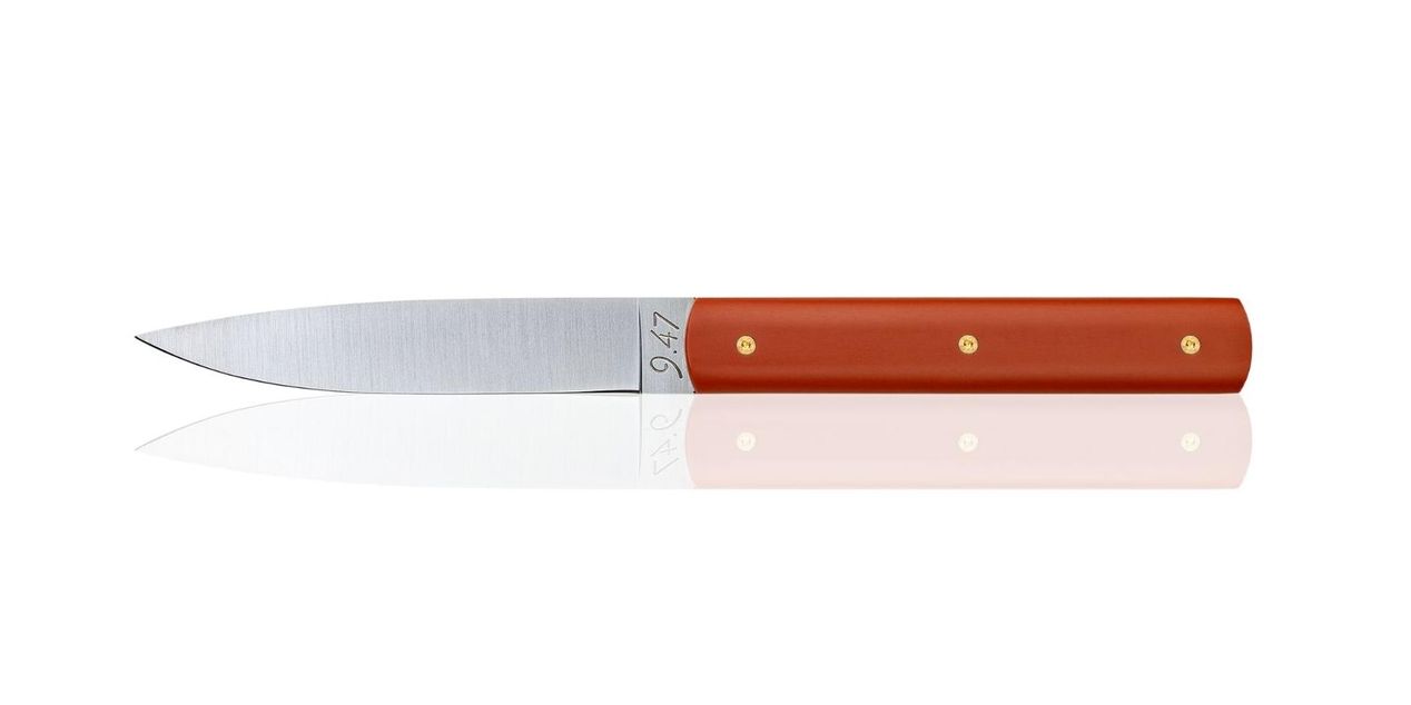 Perceval Table knife 947 polyacetal RG orange handle golden screws