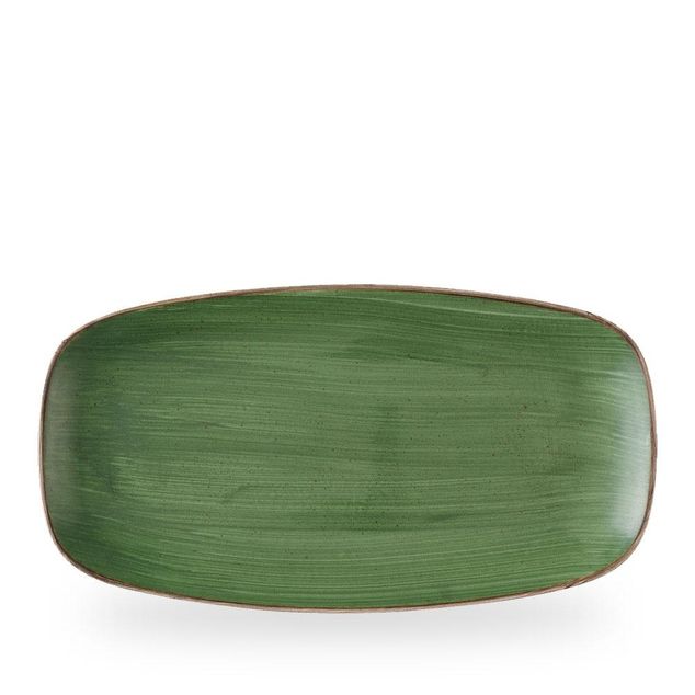 Stonecast Sorrel Green Chefs Oblong Plate 35.5 18.9cm