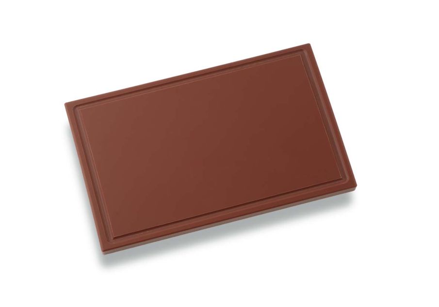 Louis Tellier Cutting board with juice groove - HDPE 500 - 600 x 400 x 20 mm - Brown
