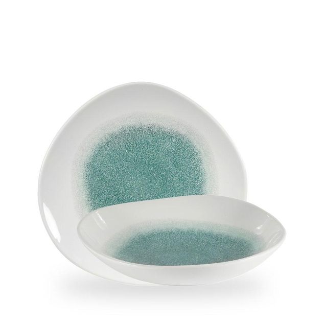 Raku Jade Green Organic Trace Bolle 25.3Cm