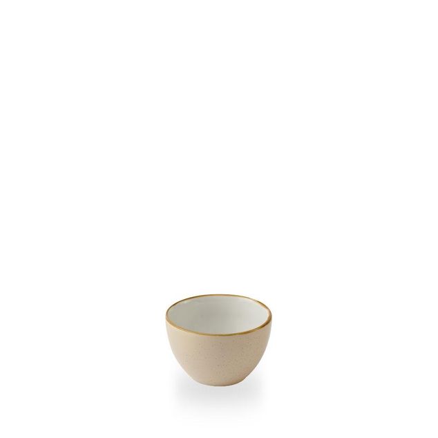 Stonecast Nutmeg Cream Profile Sugar 22.7cl H: 6.2cm Dia: 9.8cm