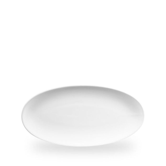 White Oval Chefs Tallerken 29.9 X 15Cm
