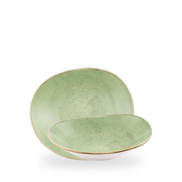 Stonecast Sage Green / Opal Organic Bowl  / 23cm 5.5cm 60cl