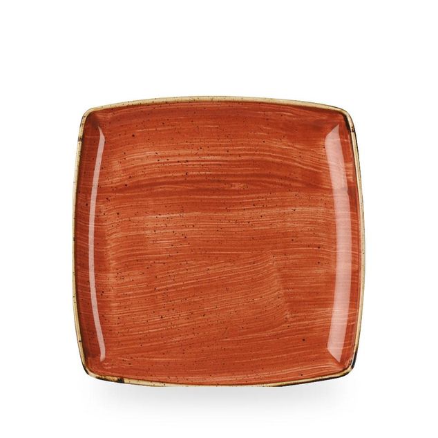 Stonecast Spiced Orange Dyp Kvadrat Tallerken 26.8Cm