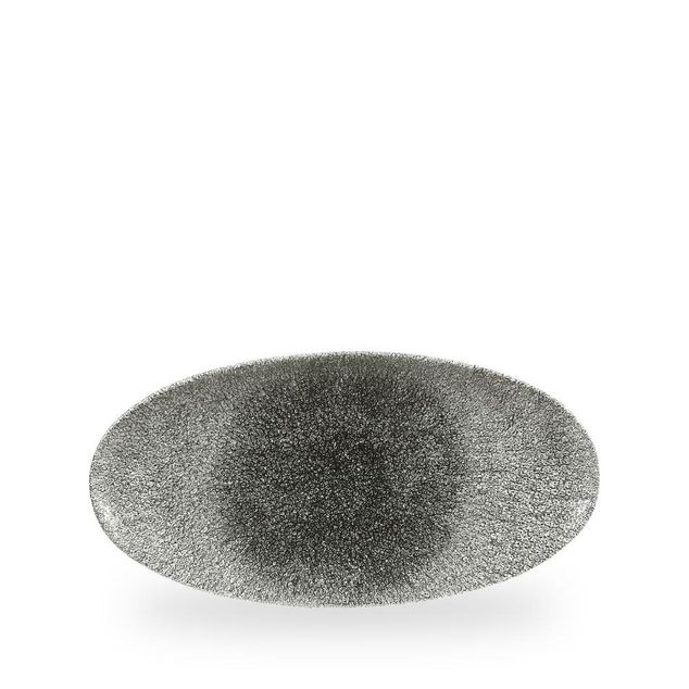 Raku Quartz Black Oval Chefs Tallerken 29.9 X 15Cm